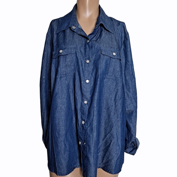 Cathy Daniels cambray Button-Down shirt size L - Picture 3 of 7